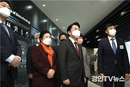 안철수 대통렬 후보가 인천 삼성바이오로직스, 방문 했다.