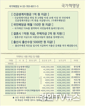 (사진: 국민배당금 통장과 입금내역)