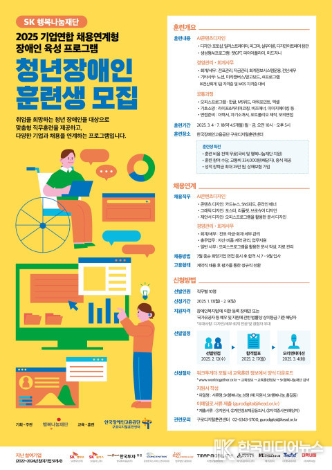 <strong> 2025 취업연계형 장애인 육성 프로그램 훈련생 모집 포스터(제공: 행복나눔재단)</strong>