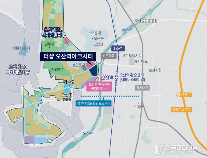 =사진설명 ;‘ 더샵 오산역아크시티’위치도