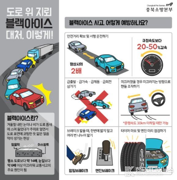 브랙아이스 예방 홍보 포스터