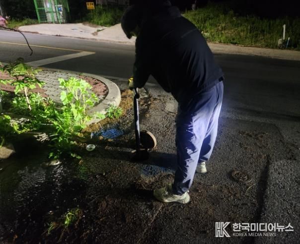 관로 청소 모습