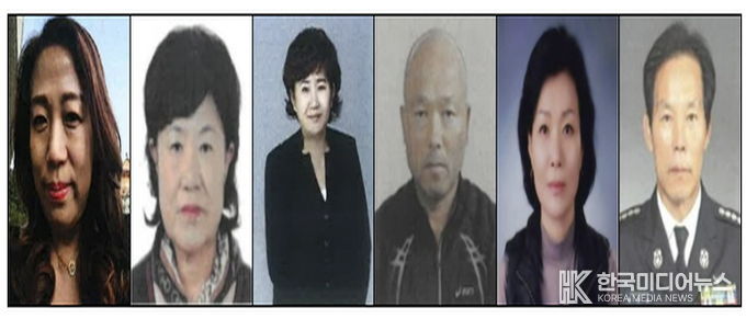 사진 왼쪽부터 원지연(지역안정), 김정희(사회봉사), 송금희(산업경제), 권선행(환경보전), 한명희(문화예술), 황유섭(체육진흥).