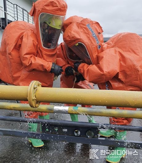서산소방서, 화학사고 대응능력 2급 평가 대비 구슬땀