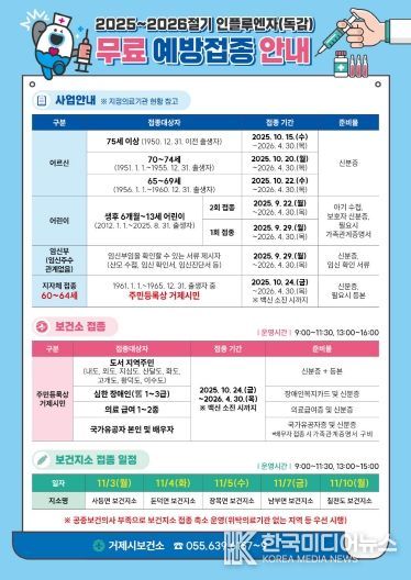 ’25-’26절기 독감 예방접종 안내문