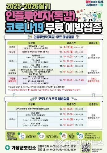 인플루엔자 예방접종 지원사업 안내문