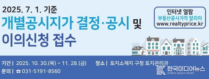 수원시 영통구, 2025. 7. 1. 기준 개별공시지가