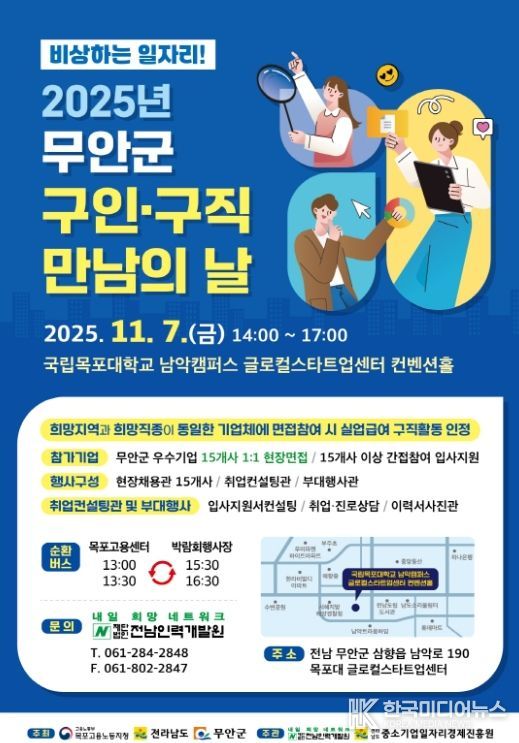 2025년 무안군 구인·구직 만남의 날 포스터