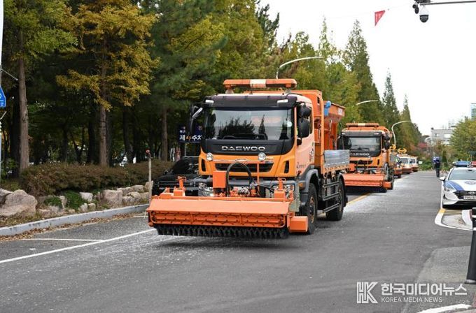 북구, 겨울철 자연재난 대비 제설작업 모의훈련 실시