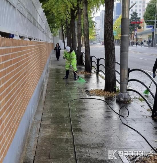 가을철 낙엽·은행 열매 집중 청소 사진