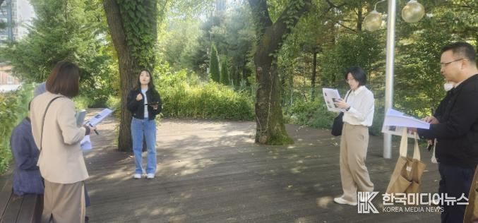 시온고등학교 학교숲 현장평가 모습