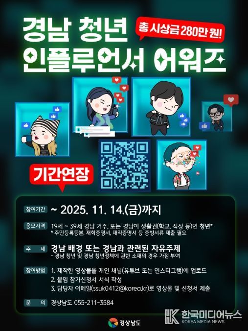 ‘경남 청년 인플루언서 어워즈’ 포스터