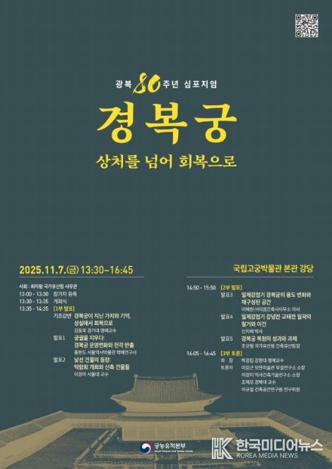 '광복 80주년 경복궁, 상처를 넘어 회복으로' 학술 토론회 포스터