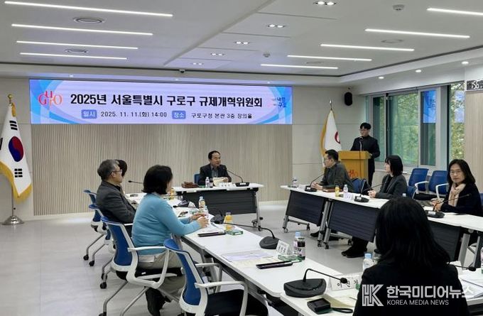 11일 구청 창의홀에서 2025년 구로구 규제개혁위원회 회의가 진행되고 있다.