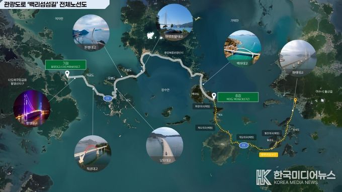 여수 백리섬섬길 노선도