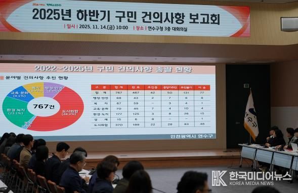 연수구, 2025년 ‘하반기 구민 건의사항 보고회’ 개최