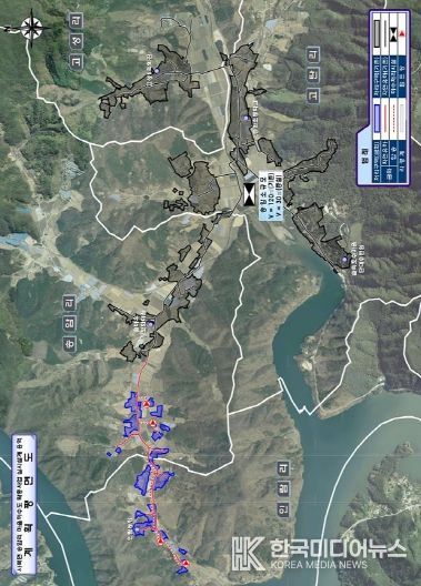 송암리 마을하수도 확충 사업 계획평면도