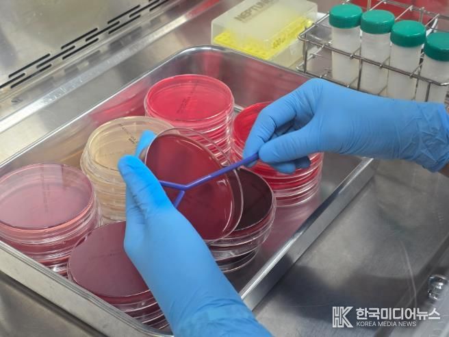 고품질 원유 생산 사진-유방염 검사