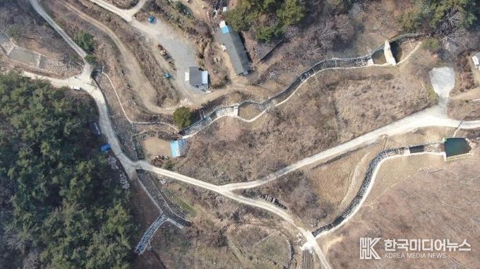 산림유역관리사업이 완료된 곡성군 고달면 호곡리 일원