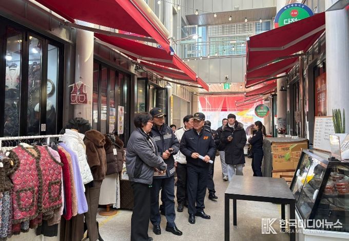 해남소방서, 설명절 대비 매일시장 현장 방문...전통시장 화재안전 강화