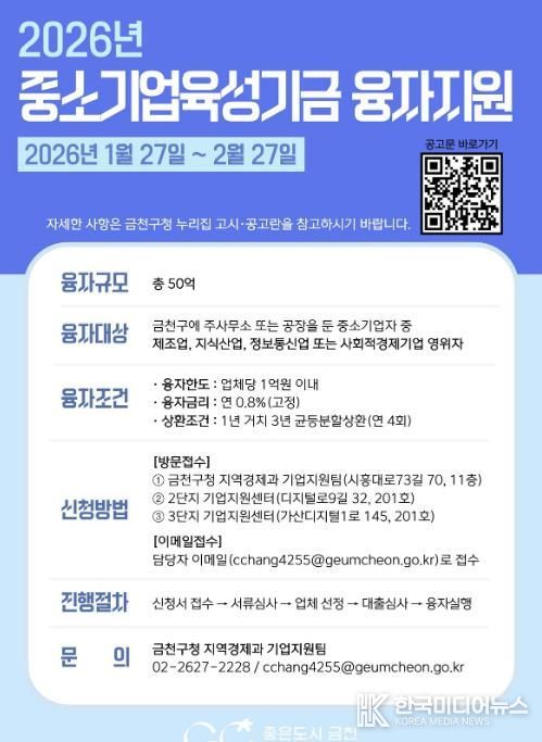 중소기업육성기금 융자지원 홍보물