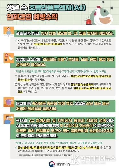 철원군, 조류인플루엔자 인체감염증 예방수칙 당부