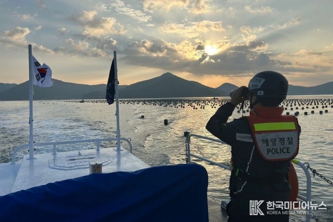 해상 순찰 중인 완도해경의 모습