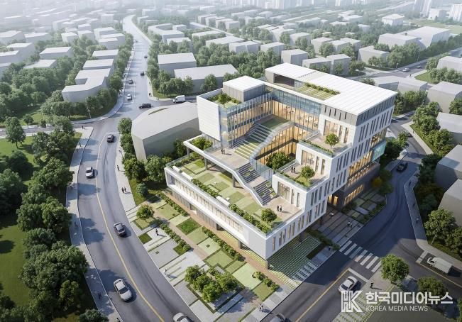 설계공모를 통해 당선된 남평읍 복합청사 당선작 조감도.