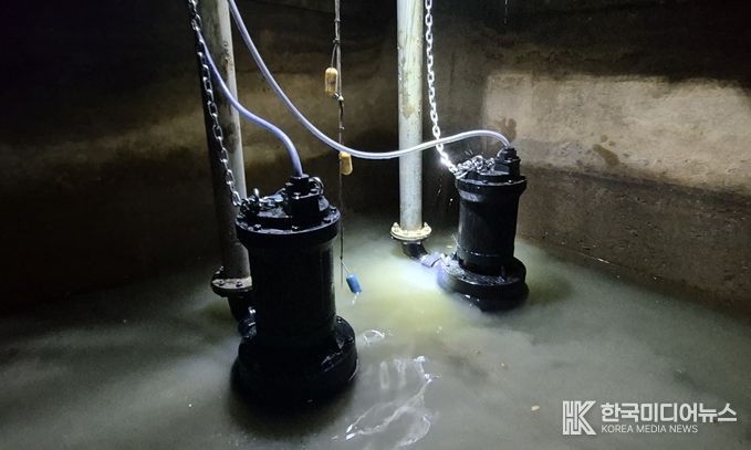 여의도 공동구 내 집수정 중온수용 배수펌프 설치