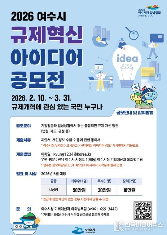 2026 여수시 규제혁신 아이디어 공모전 포스터