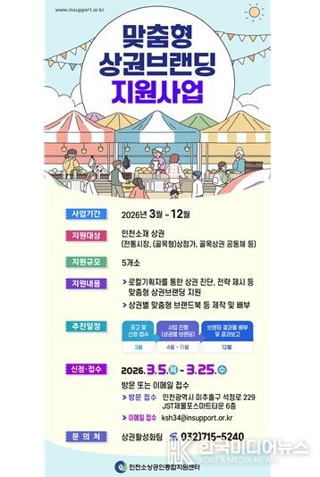 인천시, 상권별 맞춤 전략 만든다…상권브랜딩 지원사업 추진