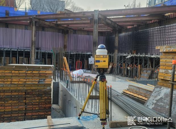 천안시 서북구문화원 신축공사 현장에 설치된 이동식 지능형 CCTV