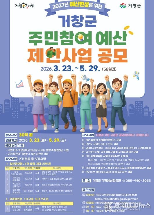 거창군, 2027년 주민참여예산 제안사업 공모