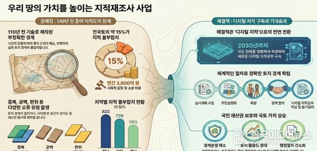 인천시, 토지경계 바로잡는 지적재조사 추진