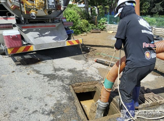 하수도 및 배수시설 점검 및 준설 작업 현장