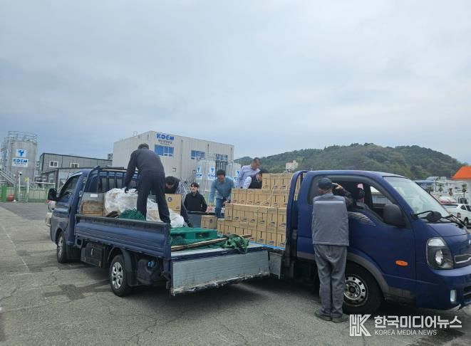 통영시-수자원공사, 산양읍 추도 미조마을 병물 지원