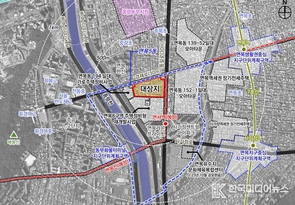 면목10구역(면목동 174-1번지 일대) 위치도